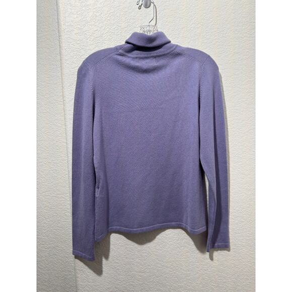 Vtg Petite Sophisticate Silk Cashmere Lavender Turtleneck Sweater Sz S Stretch - Picture 2 of 10